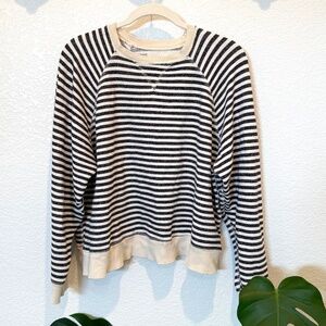 THE GREAT Oversized Sweatshirt, size 1, Black & Cream Stripe